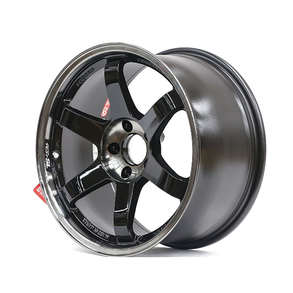VOLK RACING TE37SL 18×9.5 5×114.3 +22 PW Pressed double black finish wheel set