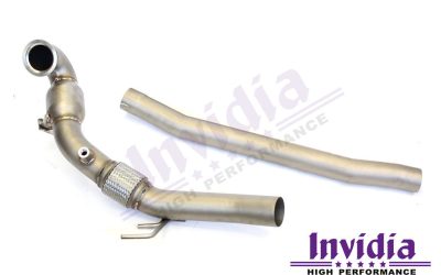 Invidia Down Pipe with High Flow Cat – Audi S3 8V/VW Golf R Mk7, Mk7.5 HS14AS3DPC